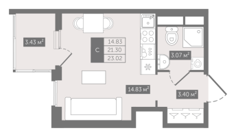 Студия № 238 Корп.: 1 , Секция 6  в ЖК N8