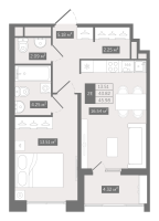 2 ккв (Евро) № 63 Корп.: 1 , Секция 2  в ЖК N8