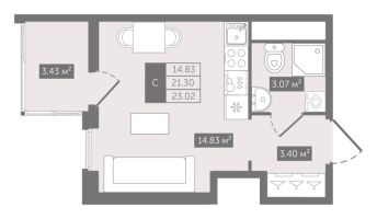 Студия № 262 Корп.: 1 , Секция 6  в ЖК N8