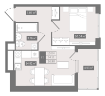 1 ккв № 254 Корп.: 1 , Секция 6  в ЖК N8