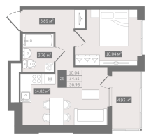 1 ккв № 260 Корп.: 1 , Секция 6  в ЖК N8