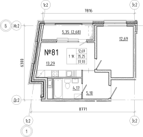 1 ккв № 81 Корп.: 1 , Секция 2  в ЖК N8