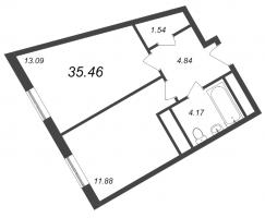 1 ккв № 743 Дом: 3 Корп.: Озерный , Секция 1  в ЖК Начало