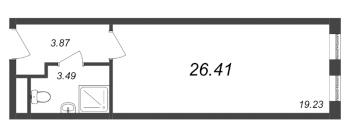 Студия № 630 Дом: 3 Корп.: Озерный , Секция 1  в ЖК Начало