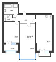 3 ккв (Евро) № 1901 Корп.: 9 , Секция 8  в ЖК Наука