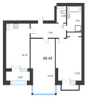 3 ккв (Евро) № 1967 Корп.: 9 , Секция 9  в ЖК Наука