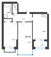 3 ккв (Евро) № 2022 Корп.: 9 , Секция 10  в ЖК Наука