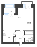 1 ккв № 538 Корп.: 1 , Секция 9  в ЖК Наука