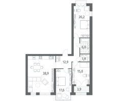 4 ккв (Евро) № 1257 Корп.: 7 , Секция 2  в ЖК Наука