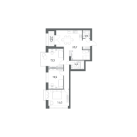 4 ккв (Евро) № 1104 Корп.: 6 , Секция 1  в ЖК Наука