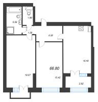 3 ккв (Евро) № 1638 Корп.: 9 , Секция 4  в ЖК Наука