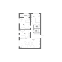 4 ккв (Евро) № 1010 Корп.: 5 , Секция 1  в ЖК Наука