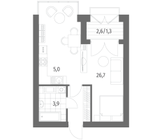 1 ккв № 912 Корп.: 3 , Секция 2  в ЖК Наука