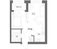 1 ккв № 847 Корп.: 3 , Секция 2  в ЖК Наука