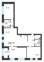 4 ккв (Евро) № 1373 Корп.: 8 , Секция 2  в ЖК Наука