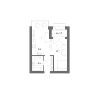 1 ккв № 856 Корп.: 3 , Секция 2  в ЖК Наука