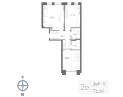 3 ккв (Евро) № 379 Корп.: 1 , Секция 12  в ЖК Нева Арт