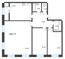 3 ккв № 108 Корп.: 5 , Секция 4  в ЖК Neva Haus