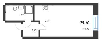 Студия № 246 Корп.: 6 , Секция 4  в ЖК Neva Haus