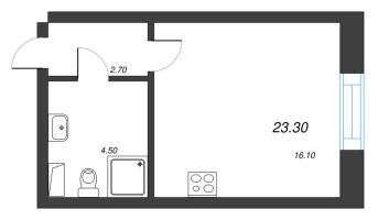 Студия № 120 Корп.: 6 , Секция 2  в ЖК Neva Haus