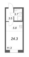 Студия № 256 Корп.: 7 , Секция 6  в ЖК Neva Haus