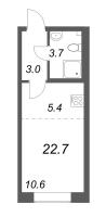 Студия № 217 Корп.: 7 , Секция 5  в ЖК Neva Haus