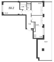 3 ккв (Евро) № 144 Корп.: 1 , Секция 4  в ЖК Neva Residence