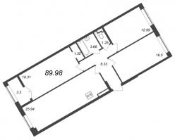 4 ккв (Евро) № 232 Корп.: 3 , Секция 6  в ЖК Neva Residence