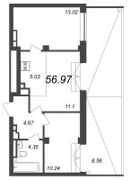 3 ккв (Евро) № 139 Корп.: 1 , Секция 4  в ЖК Neva Residence