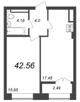 2 ккв (Евро) № 274 Корп.: 3 , Секция 7  в ЖК Нева Резиденс