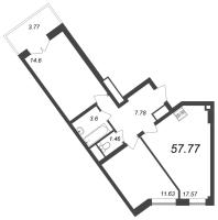 3 ккв (Евро) № 68 Корп.: 3 , Секция 1  в ЖК Нева Резиденс