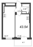 2 ккв (Евро) № 42 Корп.: 2 , Секция 1  в ЖК Нева Резиденс
