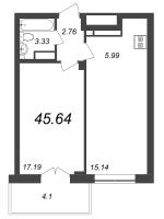 2 ккв (Евро) № 36 Корп.: 2 , Секция 1  в ЖК Нева Резиденс