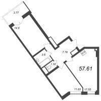 3 ккв (Евро) № 59 Корп.: 3 , Секция 1  в ЖК Нева Резиденс