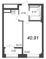 2 ккв (Евро) № 271 Корп.: 3 , Секция 7  в ЖК Нева Резиденс