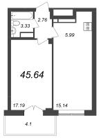 2 ккв (Евро) № 41 Корп.: 2 , Секция 1  в ЖК Нева Резиденс