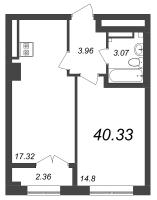 2 ккв (Евро) № 82 Корп.: 2 , Секция 2  в ЖК Нева Резиденс