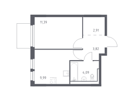 1 ккв № 419 Корп.: 1.3 , Секция 3  в ЖК Невская Долина