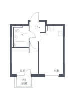 1 ккв № 537 Корп.: 1.1 , Секция 3  в ЖК Невская Долина
