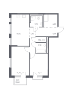 3 ккв (Евро) № 134 Корп.: 1.2 , Секция 1  в ЖК Невская Долина