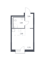 Студия № 145 Корп.: 1.1 , Секция 1  в ЖК Невская Долина