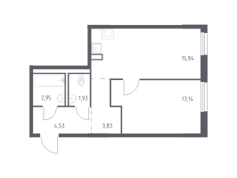 2 ккв (Евро) № 11 Корп.: 1.2 , Секция 1  в ЖК Невская Долина
