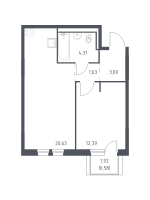 2 ккв (Евро) № 527 Корп.: 1.1 , Секция 3  в ЖК Невская Долина