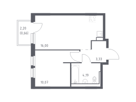 2 ккв (Евро) № 261 Корп.: 1.3 , Секция 2  в ЖК Невская Долина