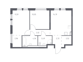 2 ккв № 112 Корп.: 1.3 , Секция 2  в ЖК Невская Долина