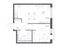 2 ккв (Евро) № 397 Корп.: 1.3 , Секция 3  в ЖК Невская Долина