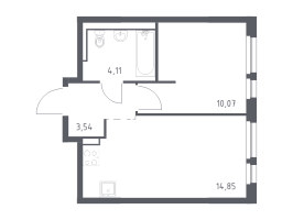 1 ккв № 445 Корп.: 1.3 , Секция 3  в ЖК Невская Долина