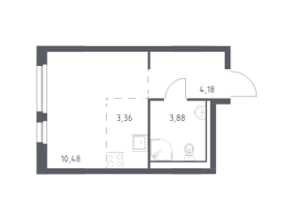 Студия № 94 Корп.: 1.3 , Секция 2  в ЖК Невская Долина