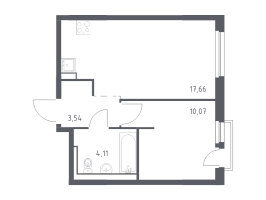 2 ккв (Евро) № 337 Корп.: 1.3 , Секция 3  в ЖК Невская Долина