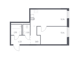 2 ккв (Евро) № 193 Корп.: 1.2 , Секция 1  в ЖК Невская Долина